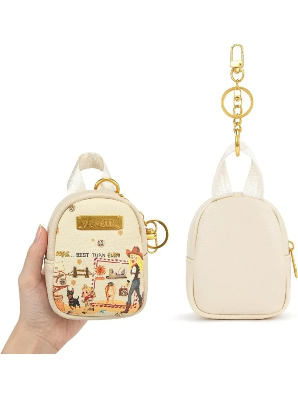 Cityscape Coin Pouch Keychain | Cute Change Purse for Coins & Small Essentials